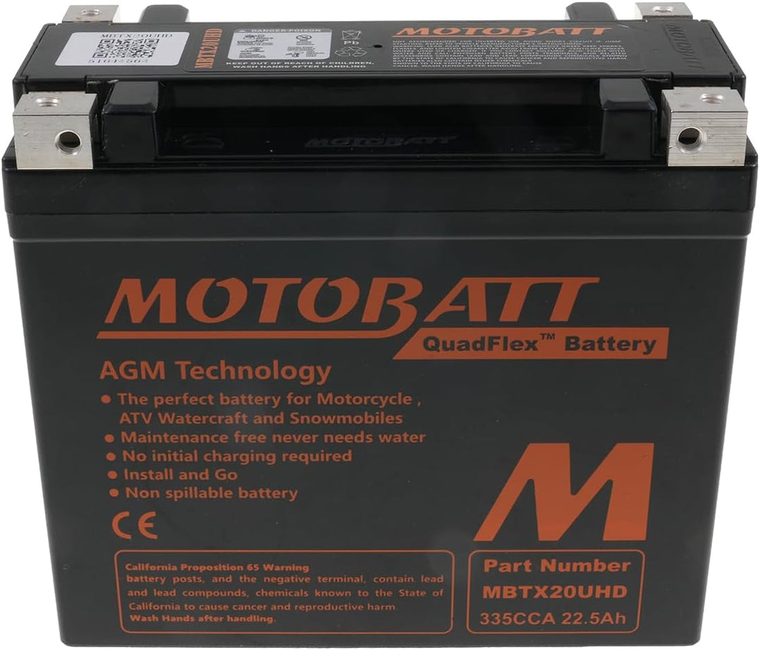 MOTOBATT Batterie 12 V 21 Ah (MBTX20UHD) [wartungsfrei &amp; versiegelt] kompatibel für Harley Davidson