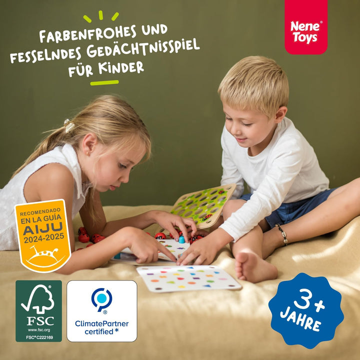 Nene Toys Marienkäfer-Garten – Gedächtnisspiel aus Holz für Kinder im Alter von 3, 4, 5 Jahren mit 1