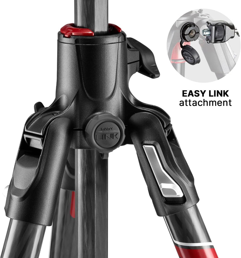 Manfrotto Befree GT XPRO Carbon Kameratativ, 496 Kugelkopf, M-Lock-System, 90-Grad-Säule, 200PL-PRO-