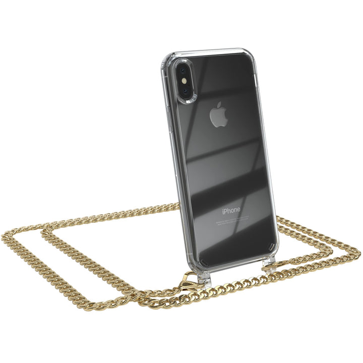 EAZY CASE Handykette kompatibel mit iPhone XS Max Handyhülle mit Metall Umhängeband und Ersatz Korde
