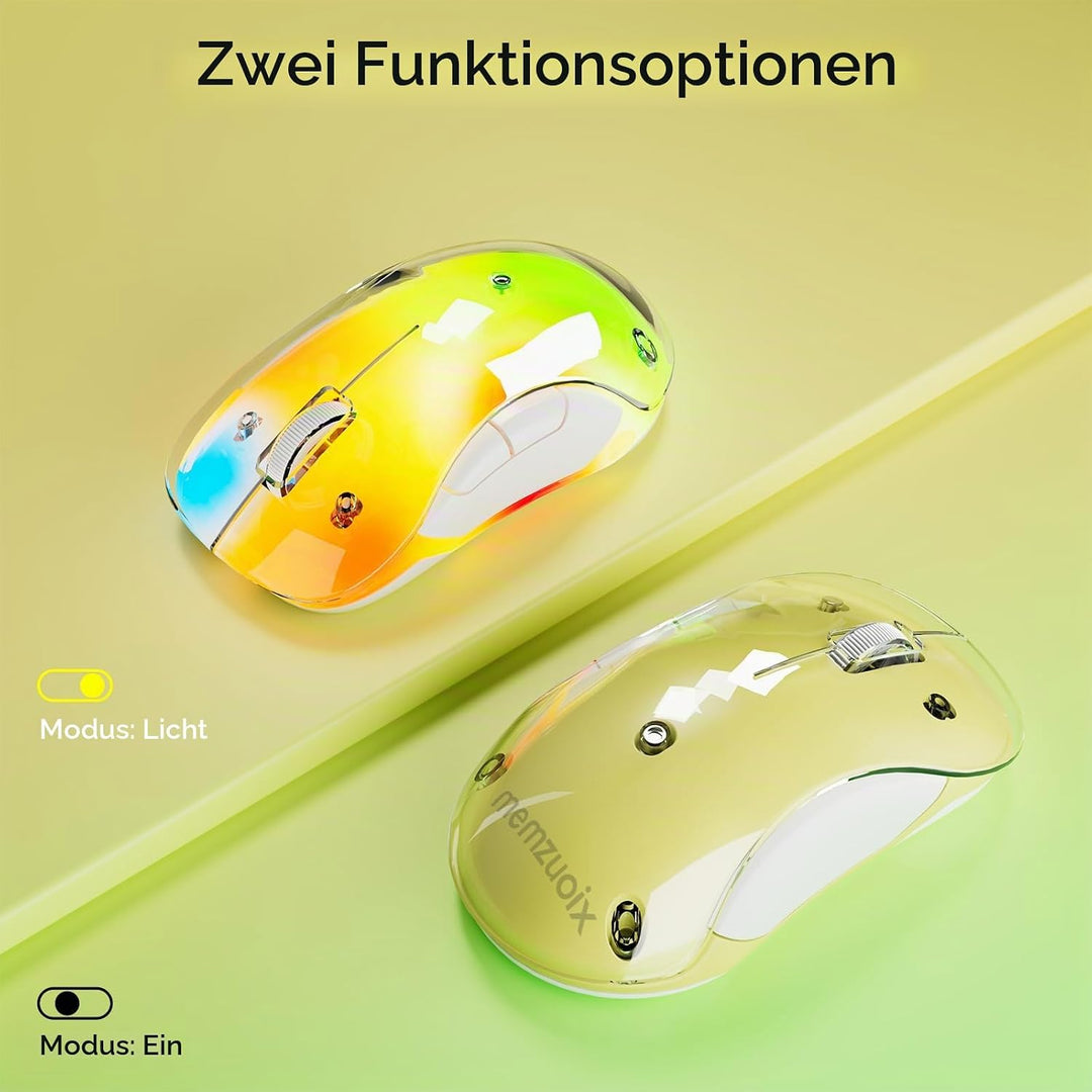 memzuoix LED Kabellose Maus – Wiederaufladbare 2.4G Optische Maus mit Magnetischer Abdeckung, Sanfte
