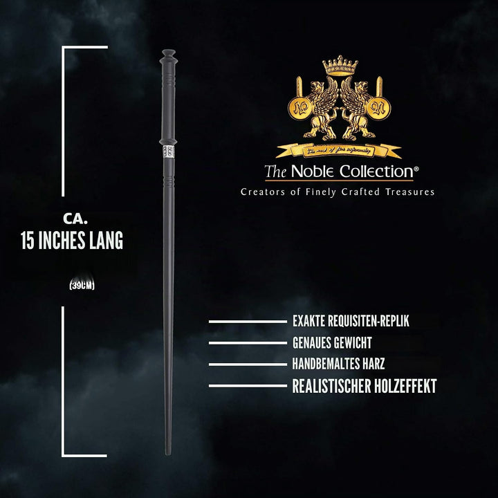 The Noble Collection - Yaxley Character Wand - 15in (39cm) Long Quality Wizarding World Wand with Na