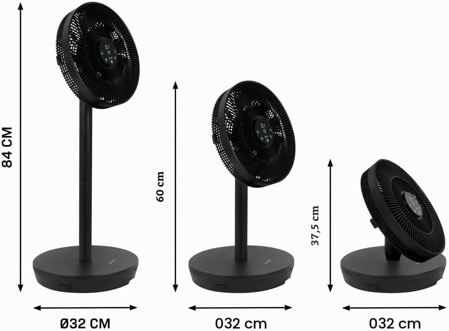 VONROC Standventilator oszillierend leise - Ventilator mit Fernbedienung, 3 Geschwindigkeitsstufen u