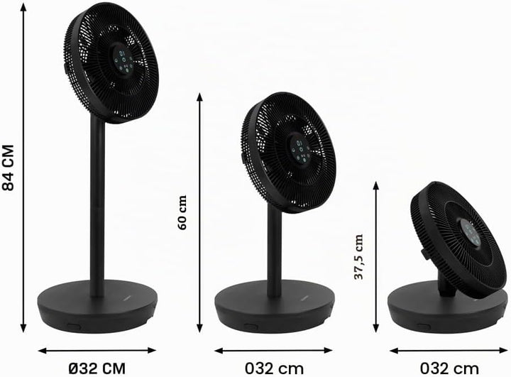 VONROC Standventilator oszillierend leise - Ventilator mit Fernbedienung, 3 Geschwindigkeitsstufen u