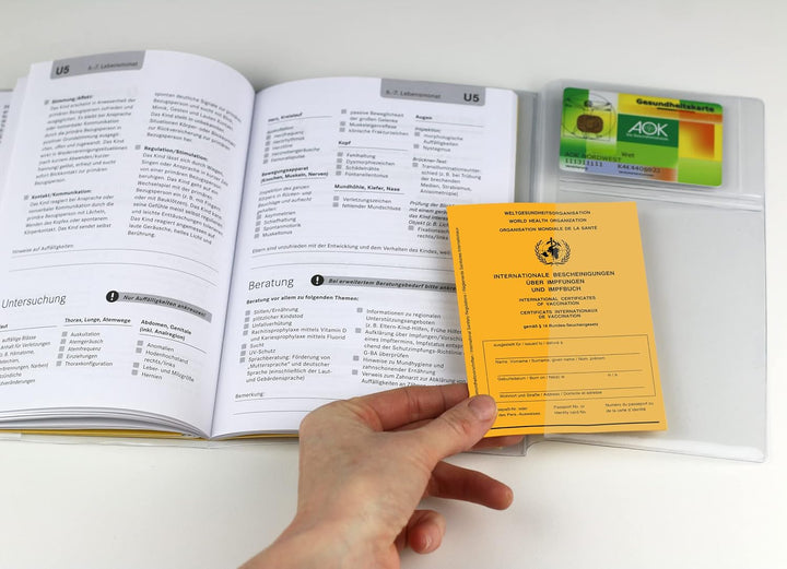 OLGS U-Heft Hüllen transparent 3-teilig | Uhefthüllen für Kinderuntersuchungsheft aus Kunststoff | S