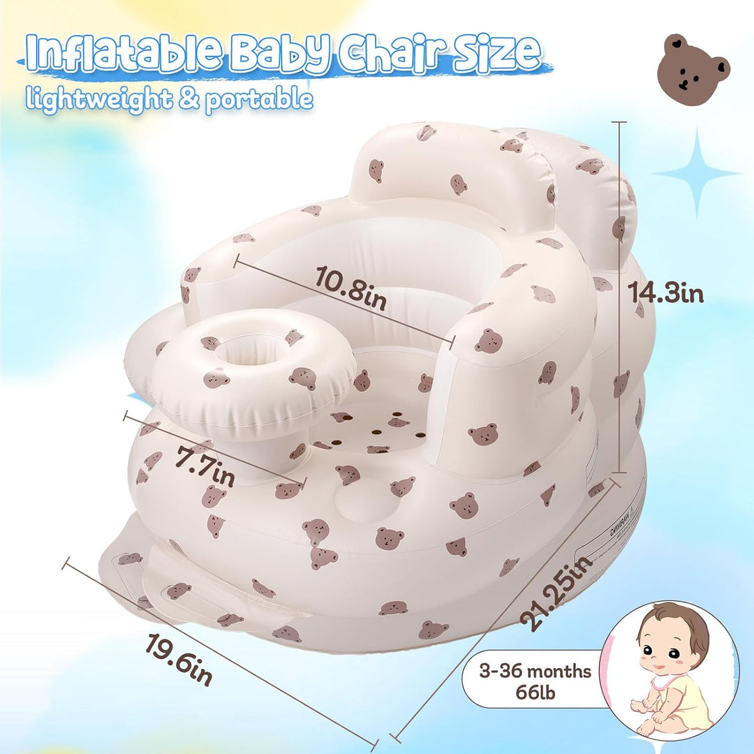 Arscniek Aufblasbare Babyschale für Säuglinge zum Sitzen, Baby Sit Up Stuhl für Babys ab 3 Monaten m
