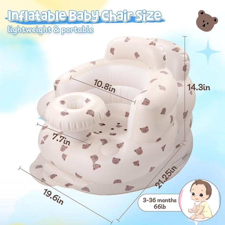 Arscniek Aufblasbare Babyschale für Säuglinge zum Sitzen, Baby Sit Up Stuhl für Babys ab 3 Monaten m