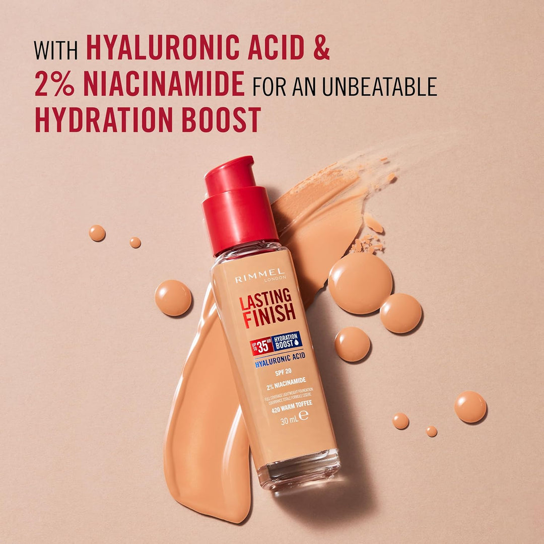 Rimmel London Lasting Finish 35 Hour 001 Pearl Foundation, langanhaltend, feuchtigkeitsspendend, veg