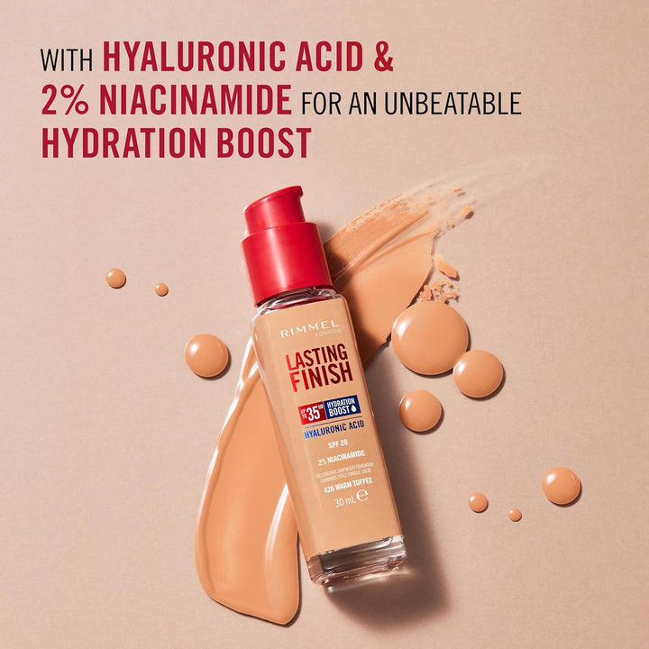 Rimmel London Lasting Finish 35 Hour 001 Pearl Foundation, langanhaltend, feuchtigkeitsspendend, veg