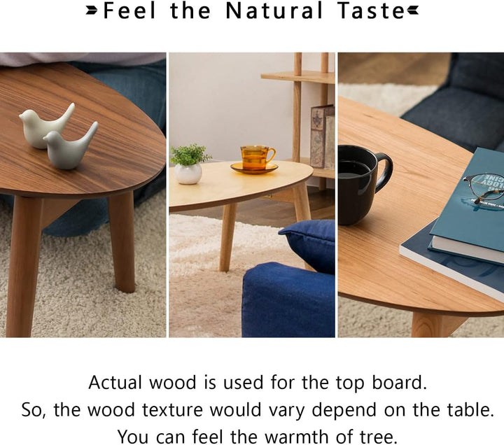 EMOOR Klapptisch Holz, Klein-Oval (B90xD43cm) Naturfarben, Couchtish Tatami Tisch 90 x 43 x 34 cm Na