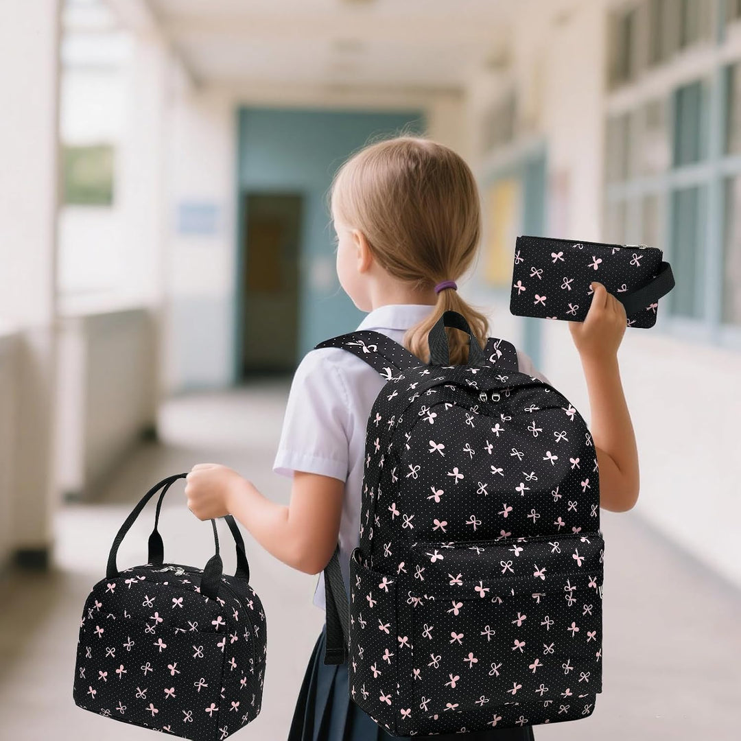 Schulrucksack Mädchen Teenager Damen Schultasche Rucksack Set Schulranzen für Mädchen Schule 3-teili