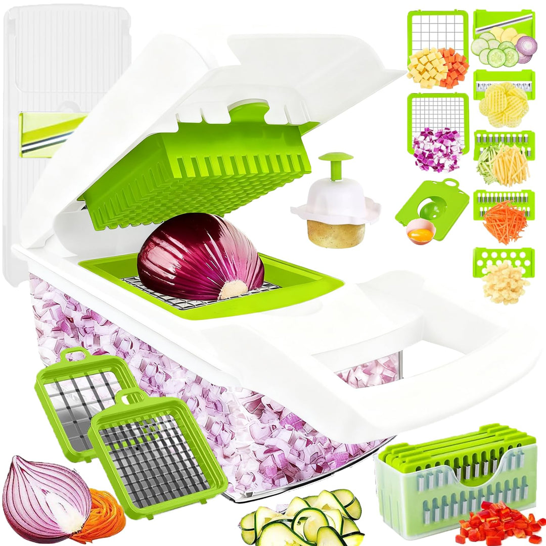 Gemüseschneider Gemüsehobel Reibe Zwiebelschneider Mandoline Dicer Chopper Küchenreibe Gemüsereibe,