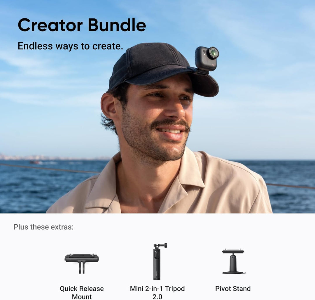 Insta360 GO Ultra Creator-Bundle Nachtschwarz - freihändige 4K Mini-Cam, leicht & mobil, top bei wen