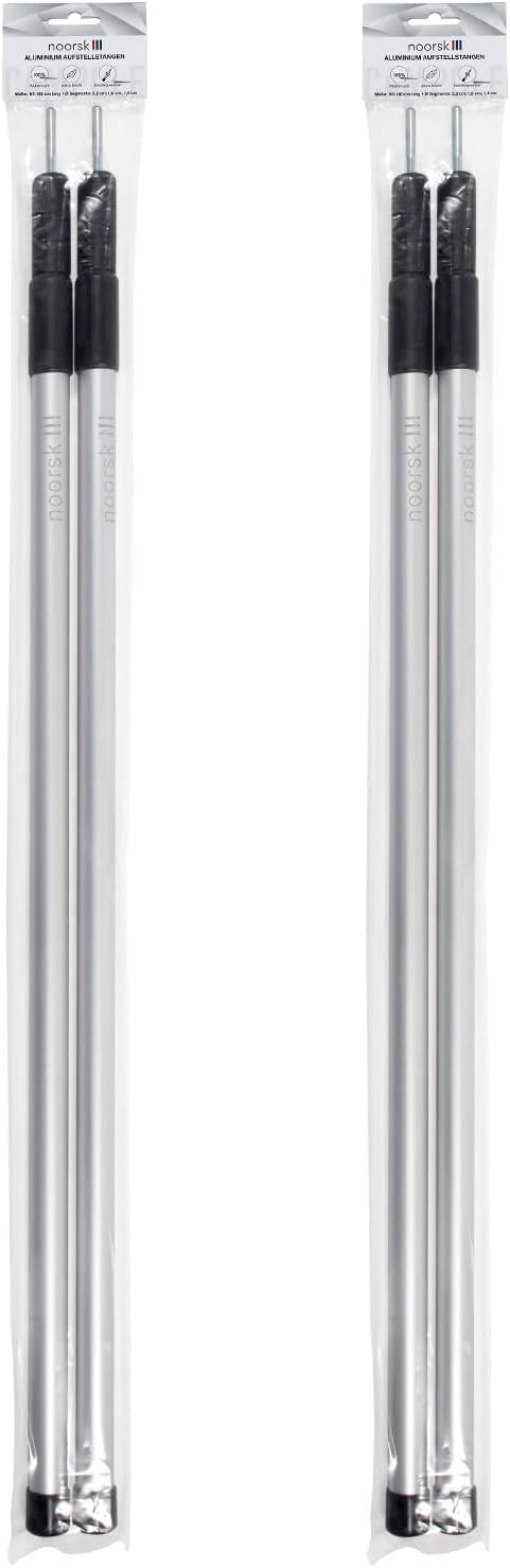 noorsk® Aufstellstangen Set Aluminium 4 oder 6 Stück Teleskopstangen 80-180 cm oder 100-240 cm für V