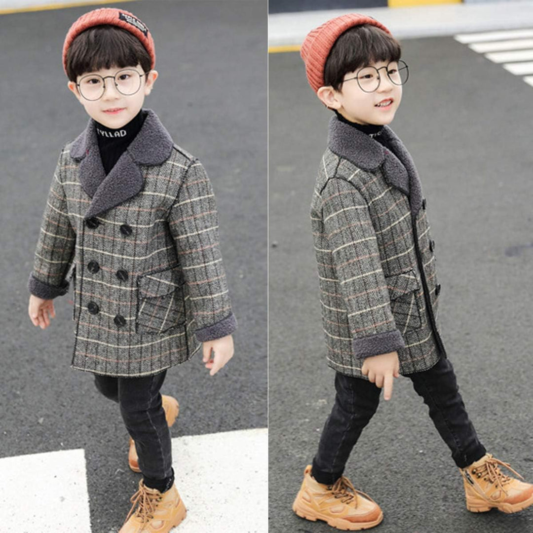 Jungen Winter Mantel Klassischen Doppelten Breasted Trenchcoat Warm Outwear für 2-10 Jahre 3-4 Jahre