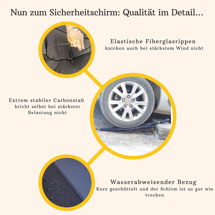 Sicherheitsschirmit Videokurs | Verteidigungs Abwehr Schirm | Selbstverteidigung | 3 Grössen Echthol