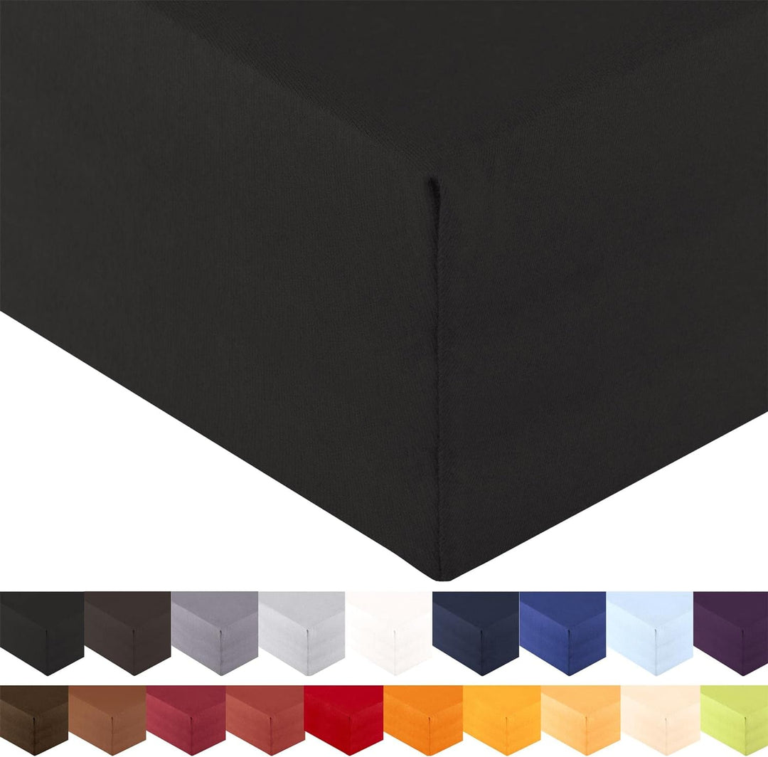 aqua-textil Royal XL Spannbettlaken Boxspringbett Wasserbett 200x220 - 220x240 cm schwarz 210g/qm Je