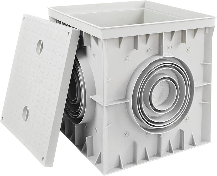 Revisionsschacht Kontrollschacht 400x400x400mm mit Deckel Einlaufschacht Kanalschacht Hofablauf 400