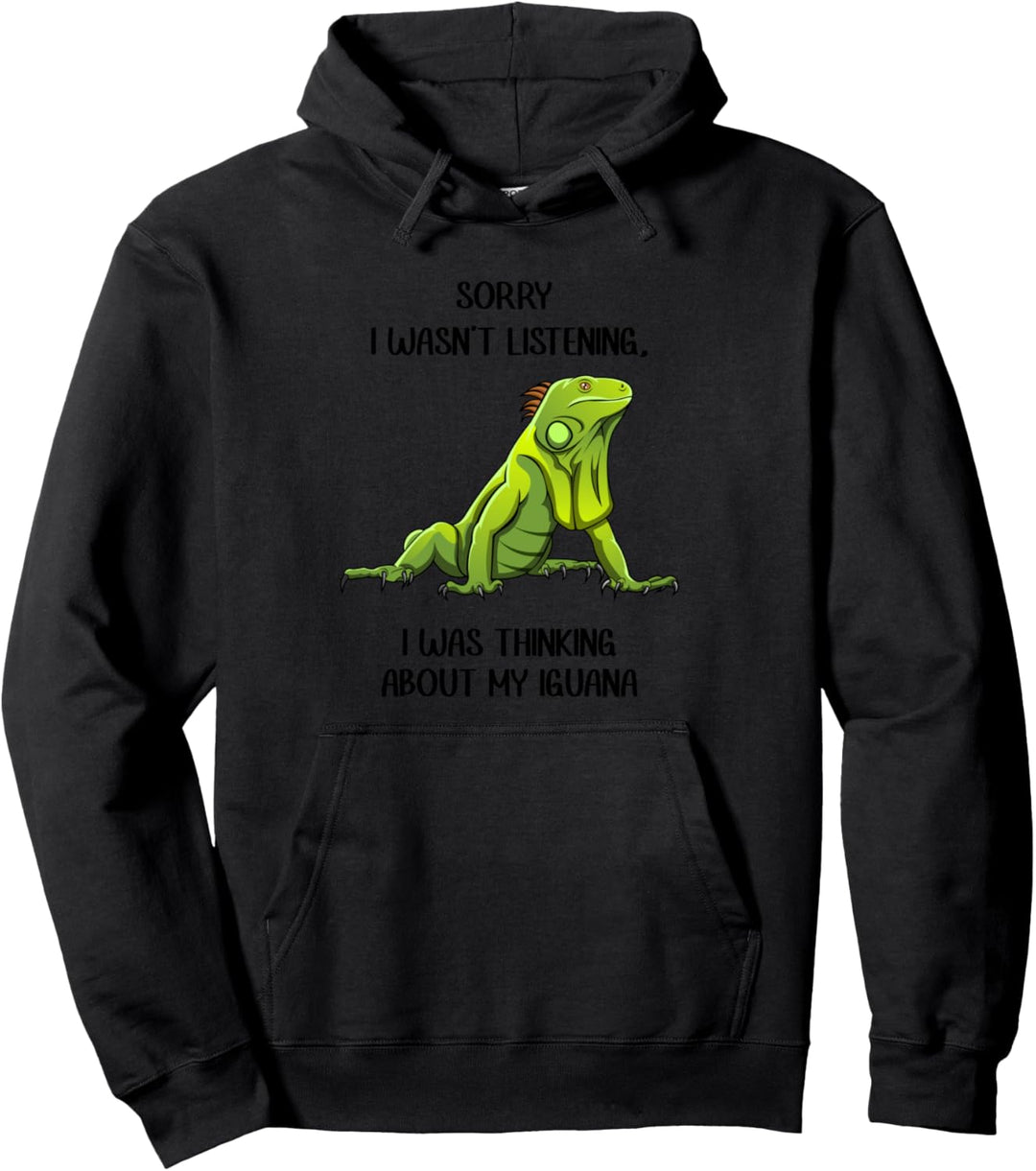 Thinking About My Iguana Eisen-Eidechse, Reptilien Pullover Hoodie