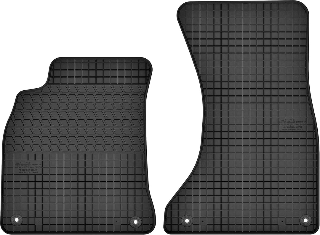 Motohobby Vorne Gummi Fussmatten Gummimatten Satz für Audi A4 B8 (2008-2015)