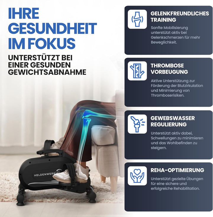 HELDENWERK Pedaltrainer PRO Set - TÜV/GS geprüft | Vergleichssieger | extra leise & gelenkschonend i
