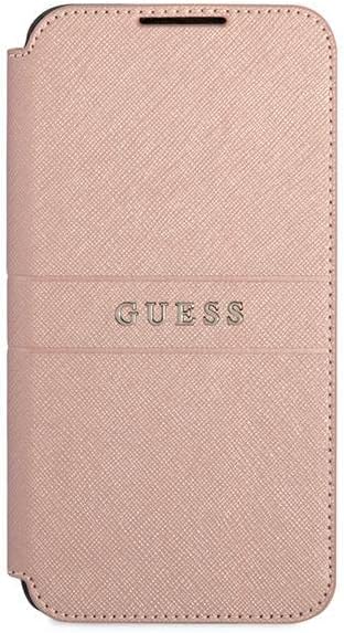 Guess GUBKS22MPSASBPI Hülle für S22+ S906 rosa Buchen Saffiano Stripes