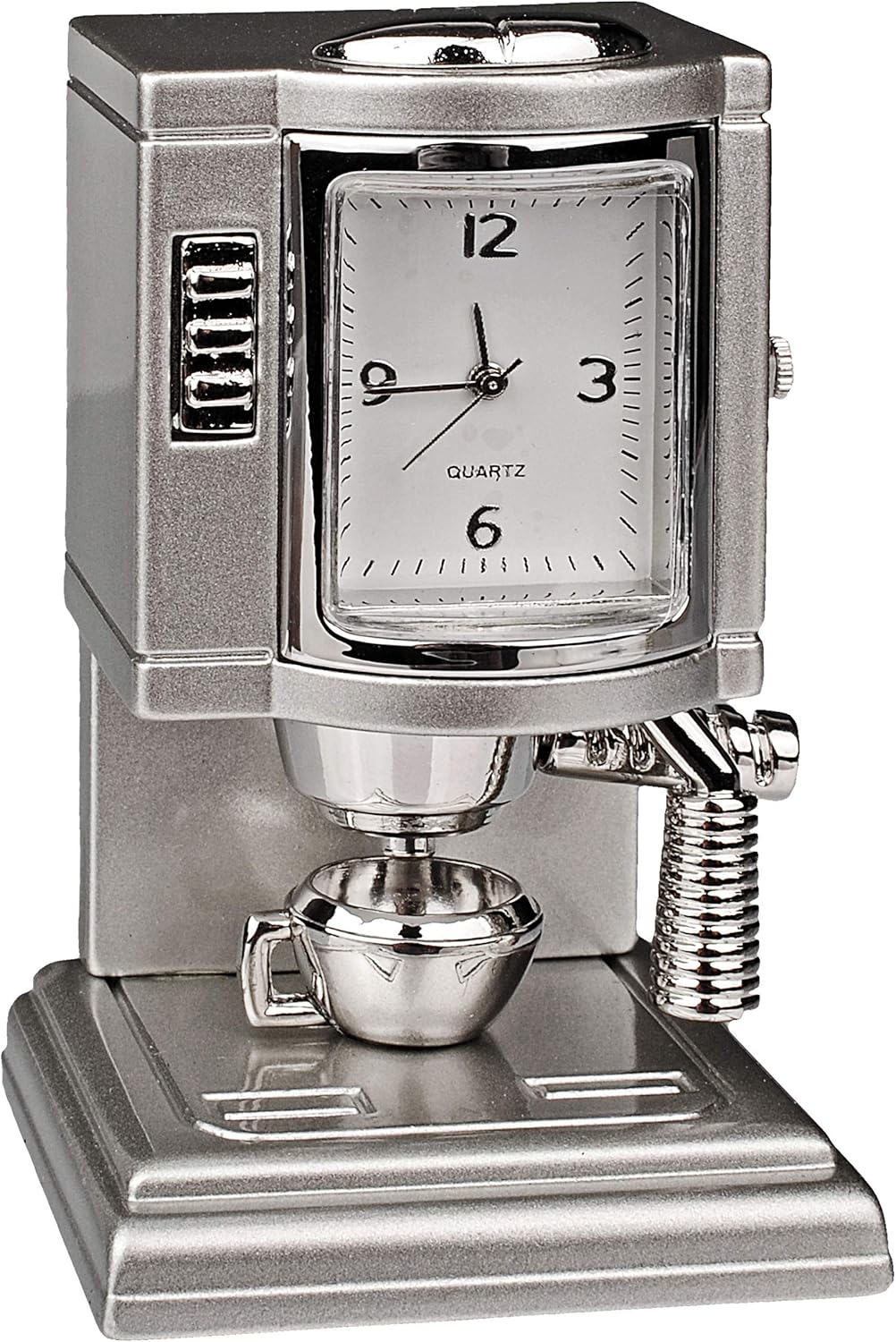 kleine - Tischuhr/Miniatur - Uhr - Kaffemaschine - Kaffeeautomat/Küchenmaschine - aus Metall - 6,9 c