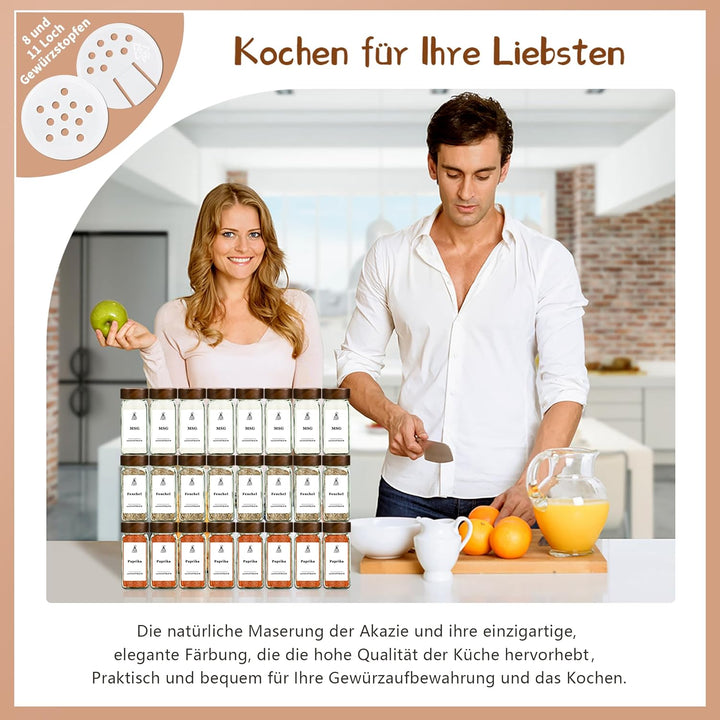 MRVNN Gewürzdosen Set 12 Stk, Spice Jars 120ML, Versiegelt Gewürzglas, Gewurzglaserset Für Gewürzreg