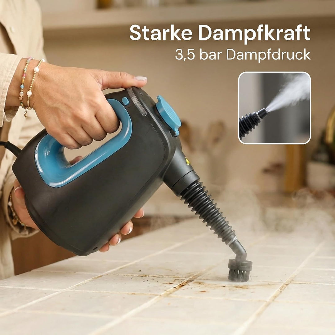 2-in-1 Dampfreiniger – 15 Sek. Aufheizzeit – 30 Min. Dauerbetrieb – Inkl. 12 Zubehörteilen &amp; 3 Duftm