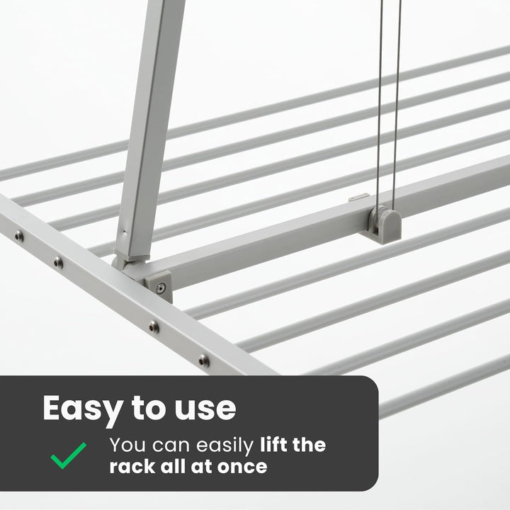 Foxydry Mini, Decke-Wäscheständer, vertikaler Wäscheständer, zusammenklappbar in Aluminium und Stahl