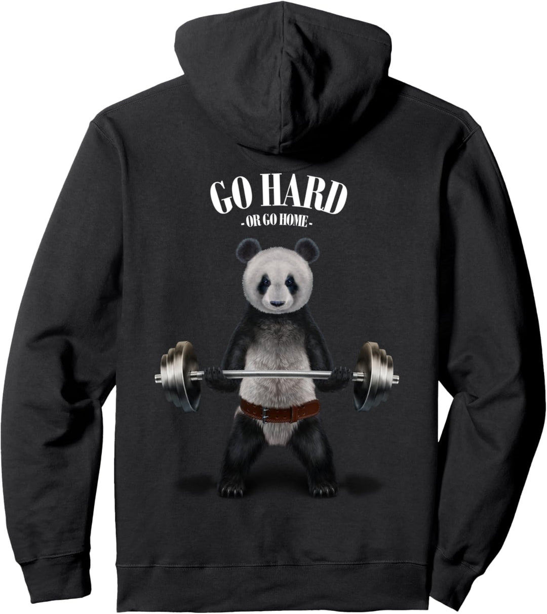 Riesenpanda, der Gewichte im Fitnessstudio hebt Pullover Hoodie