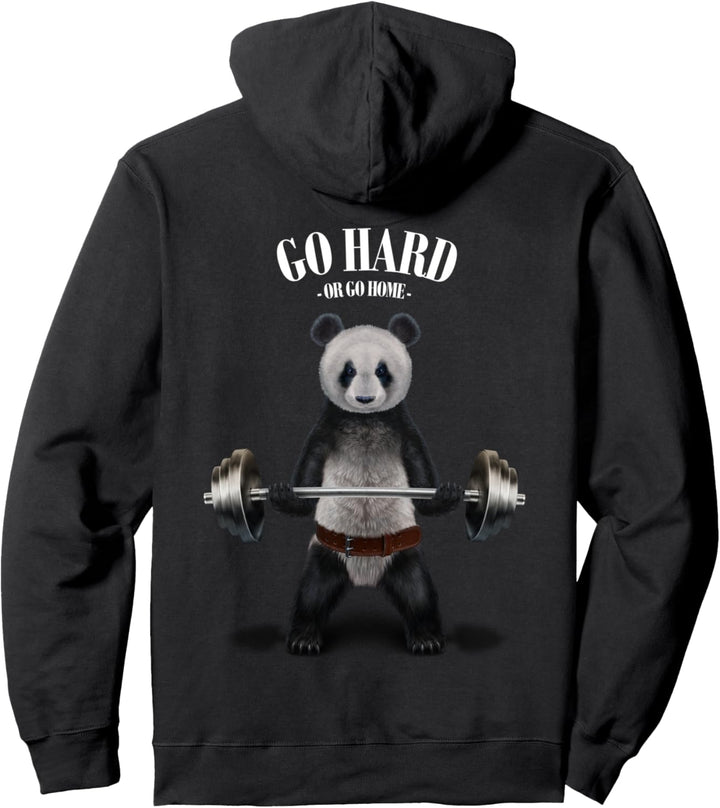 Riesenpanda, der Gewichte im Fitnessstudio hebt Pullover Hoodie