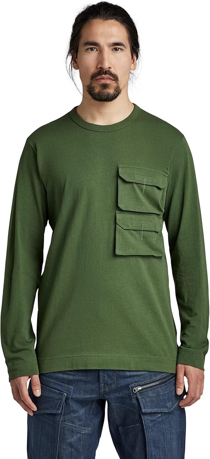G-Star RAW Herren Pocket T-Shirts L Grün (Dk Nuri Green D22391-c336-3476), L Gr&#xFC;n (Dk Nuri Gree