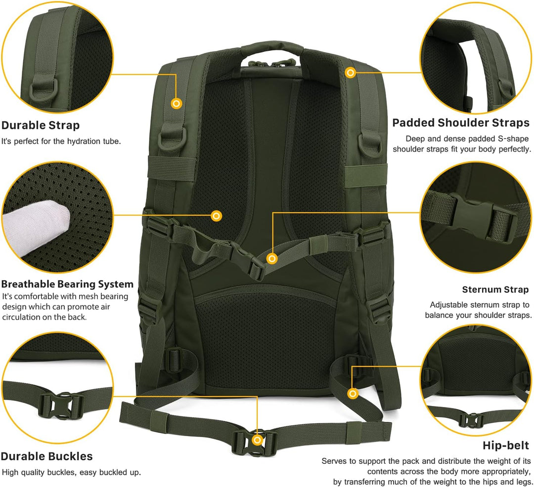 Mardingtop 25L/28L/40L Militär Rucksack Herren Arbeit für Taktischer Assault Wandern Reisen Outdoor