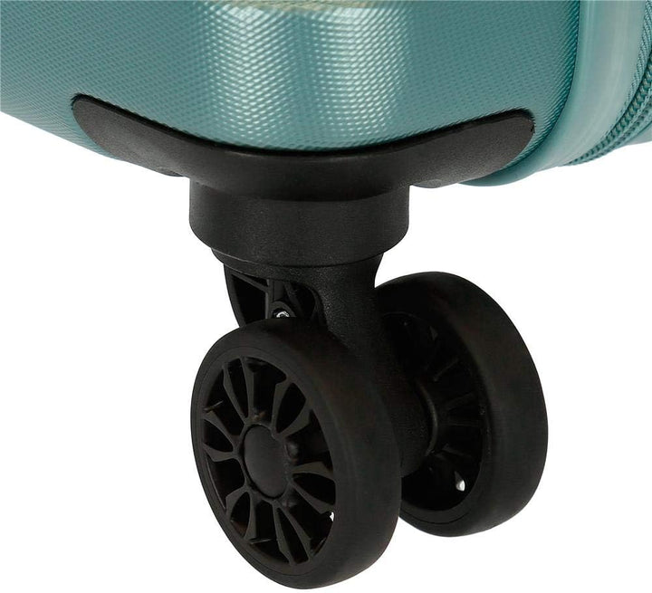 Roll Road India Kabinenkoffer Grün 40x55x20 cms Hartschalen ABS Kombinationsschloss 37L 2,5Kgs 4 Dop