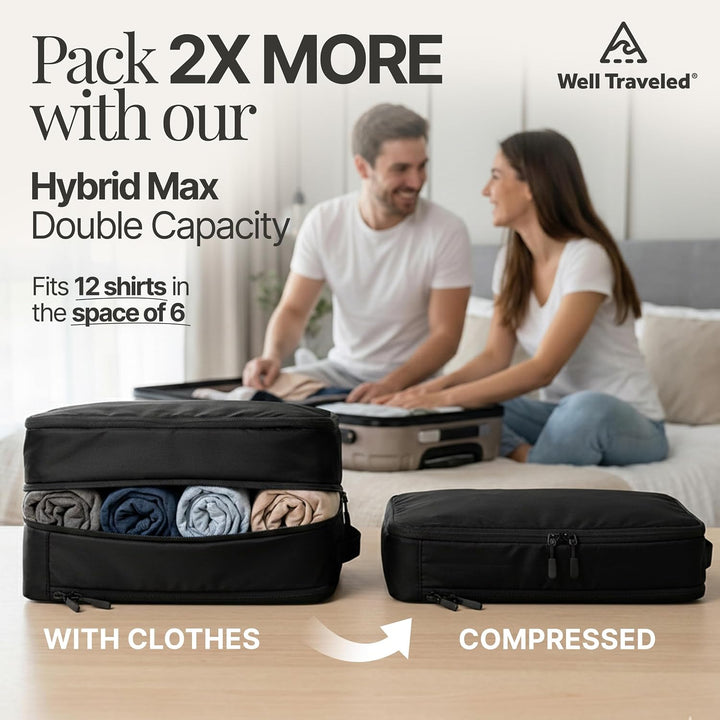 Well Traveled Packungswürfel, komprimiert für Reisen, mit HybridMax Doppelkapazitäts-Design, Packwür