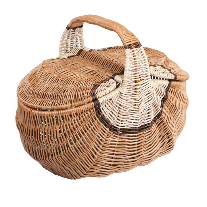 e-wicker24 Alles aus Weide Picknickkorb aus Weide Weidenkorb mit dem Deckel grosser Aufbewahrungskor