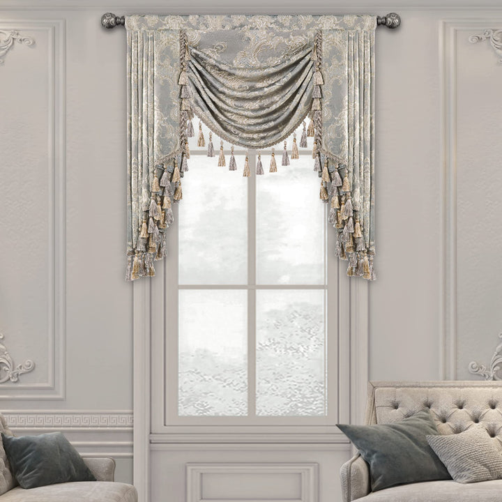 TOPLUXE Swag Volant Vorhang für Schlafzimmer Esszimmer Wohnzimmer Küche, Short Curtain for Bedroom L