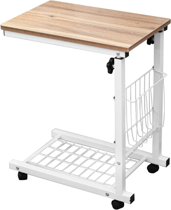 soges Beistelltische fürs Wohnzimmer Höhenverstellbarer Pflegetisch Computertisch Laptisch mit Rolle