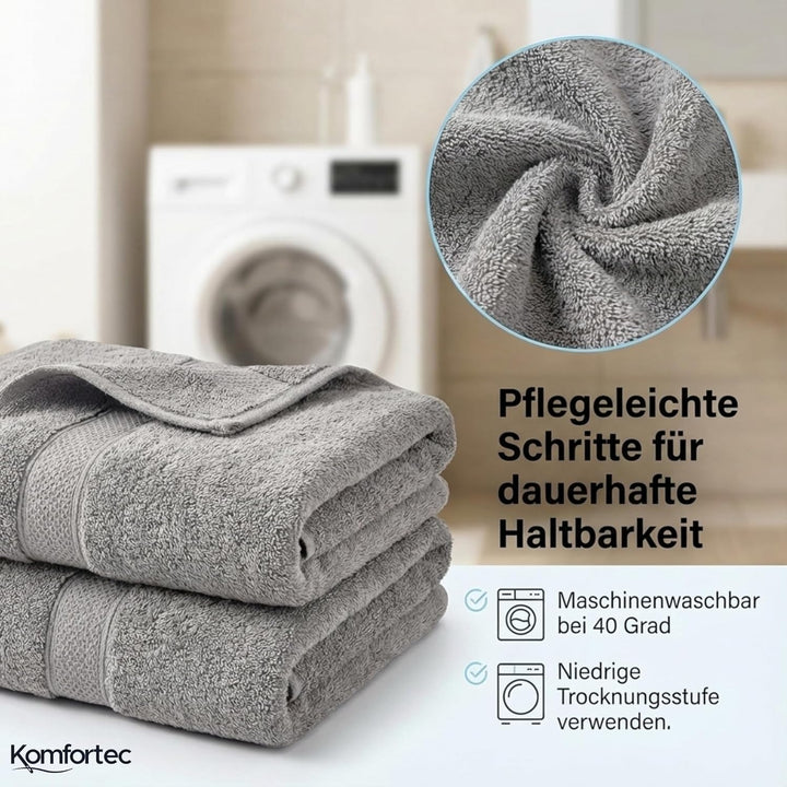 Komfortec 8er Handtuch Set aus 100% Baumwolle, 4 Badetücher 70x140 und 4 Handtücher 50x100 cm, Frott