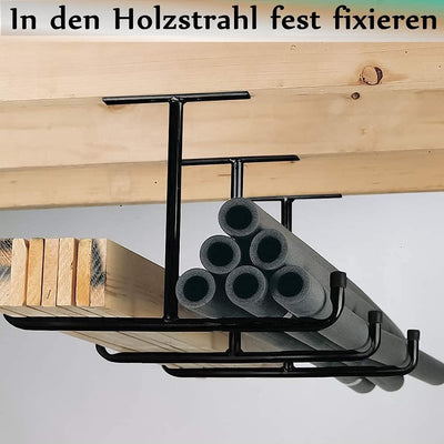 Garage Schwerlasthaken Gummiert Deckenmontag, 2er Set Autoreifen Deckenhaken Schwarz Stahl Doppelt S