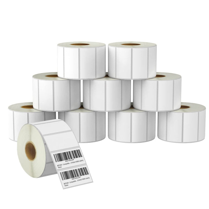 BETCKEY - 51mm x 25mm(2 in x 1 in) Perforierte Barcode/Adresse Thermoetiketten Kompatibel mit Zebra