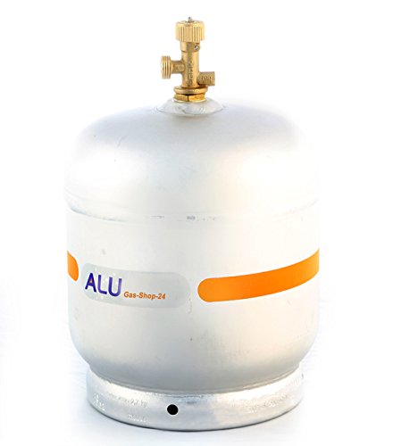 Alu Propangasflasche/Gasflasche 2,7 kg mit abnehmbarem Gasventil (Propan-Gasflasche Aluminium Marine