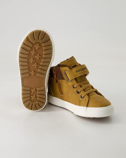 KangaROOS Unisex Kinder KAVU Iii Sneaker 21 EU Tan Yellow Coffee, 21 EU Tan Yellow Coffee