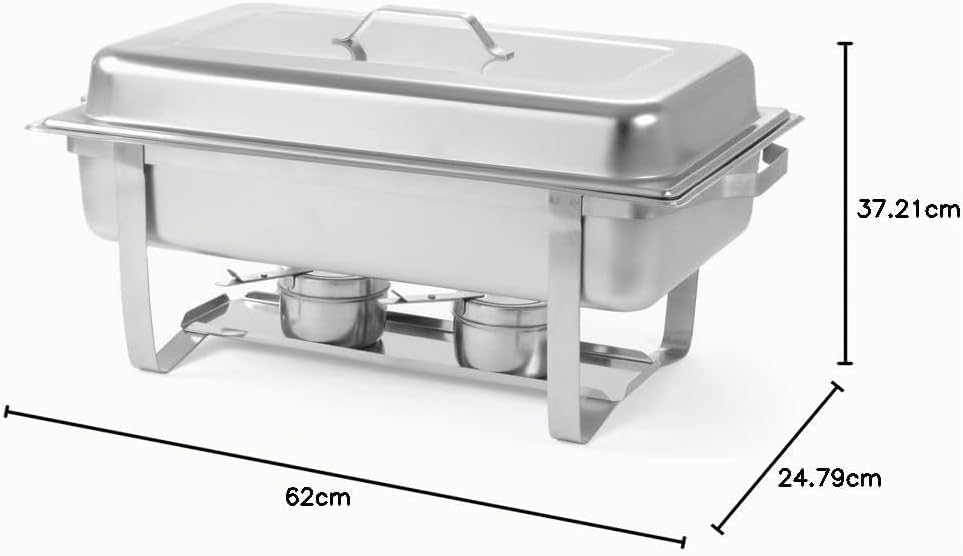 HENDI Chafing Dish 1/1, Gastronorm, mit hochglanzpoliertem, einsteckbarem Deckel. Inkl. Brennpastenb