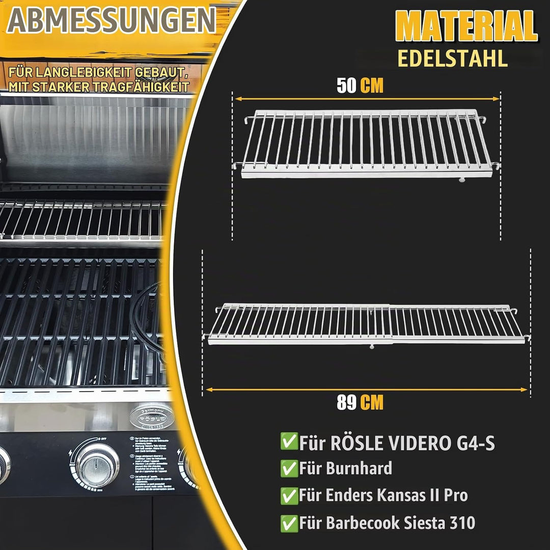 GFTIME 50-89cm Universal Warmhalterost Verstellbar für Enders Kansas II Pro, Burnhard, RÖSLE VIDERO,