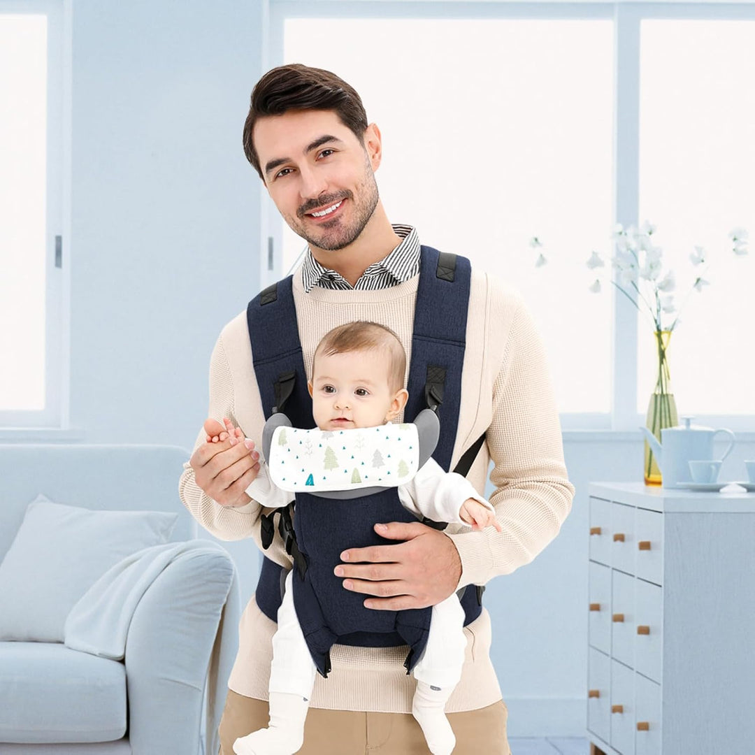 IULONEE Babytrage für Neugeborene Ergonomische Baby Carrier mit abnehmbarem Lätzchen Vorne nach hint
