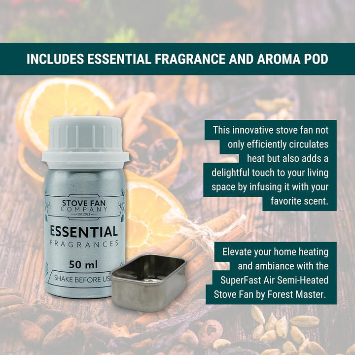 Forest Master - SuperFast Air Halbbeheizter Ofenventilator mit Dufthalter - Für Holzofen und Holzofe
