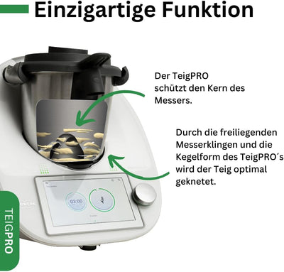 TeigPRO – passend für den Thermomix, Teig Pro Messer Dreckschutz, schützt den Thermomix TM6, TM5 Mes