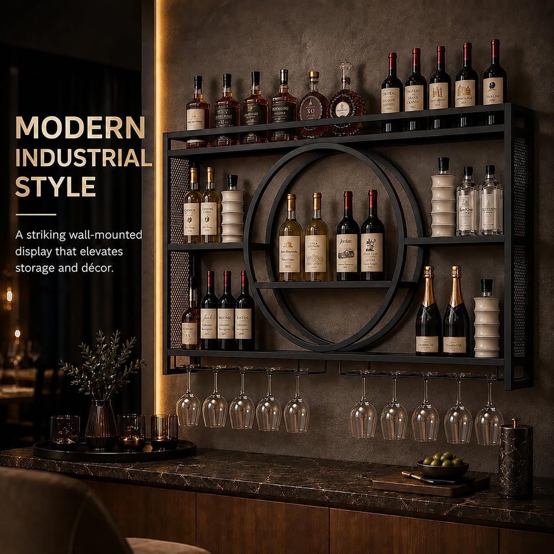 Modernes Metall Weinregal Wand, Bar-Einheit Schwebendes Regal, Weinregale Display Rack Aus Eisen, Ba